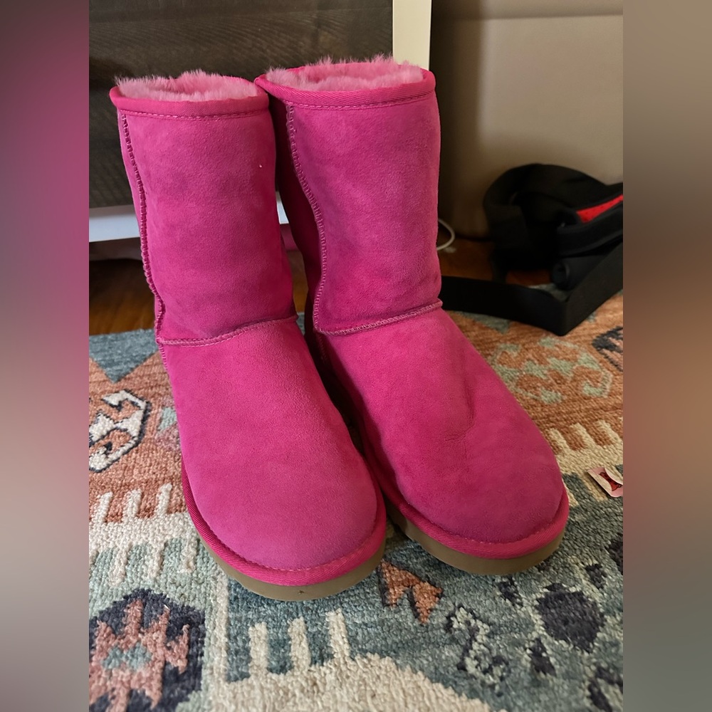 UGG Pink Suede Winter Boots